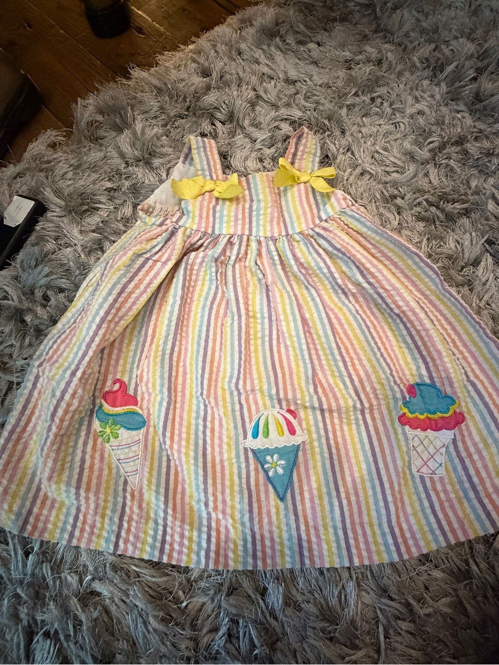 Pastel Stripe Ice Cream Appliqué Sundress for Girls size 24M